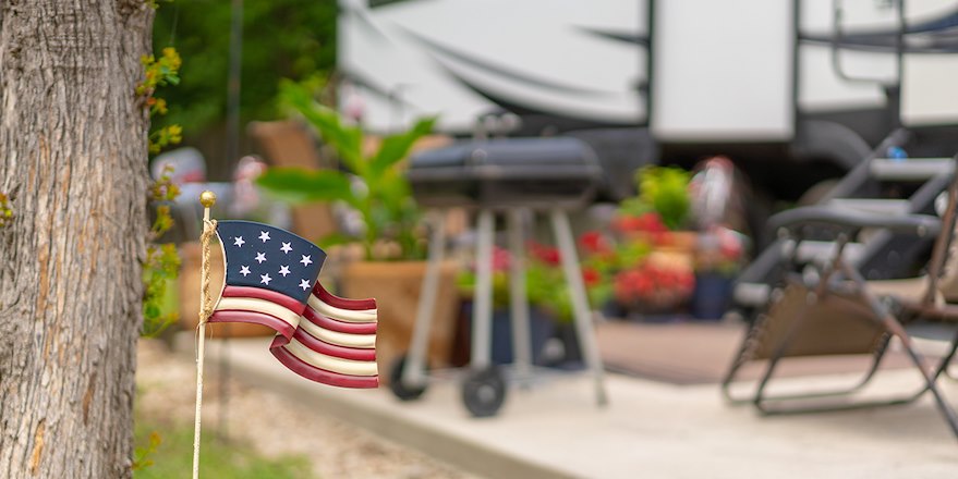 image of a plastic american flag decoration