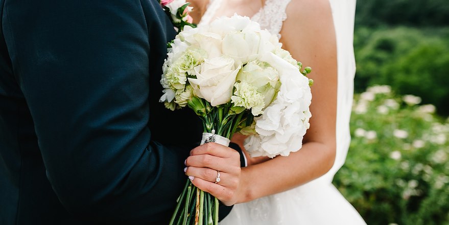 Image of a wedding with bride and groom 