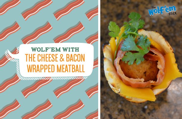Cheese & Bacon Wrapped Meatball Wolf'em