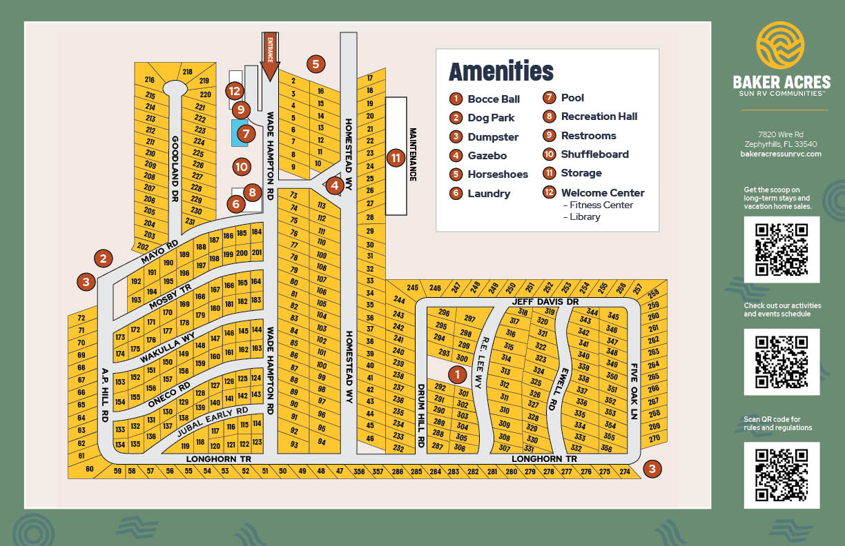 RV Resort in Zephyrhills, FL Baker Acres