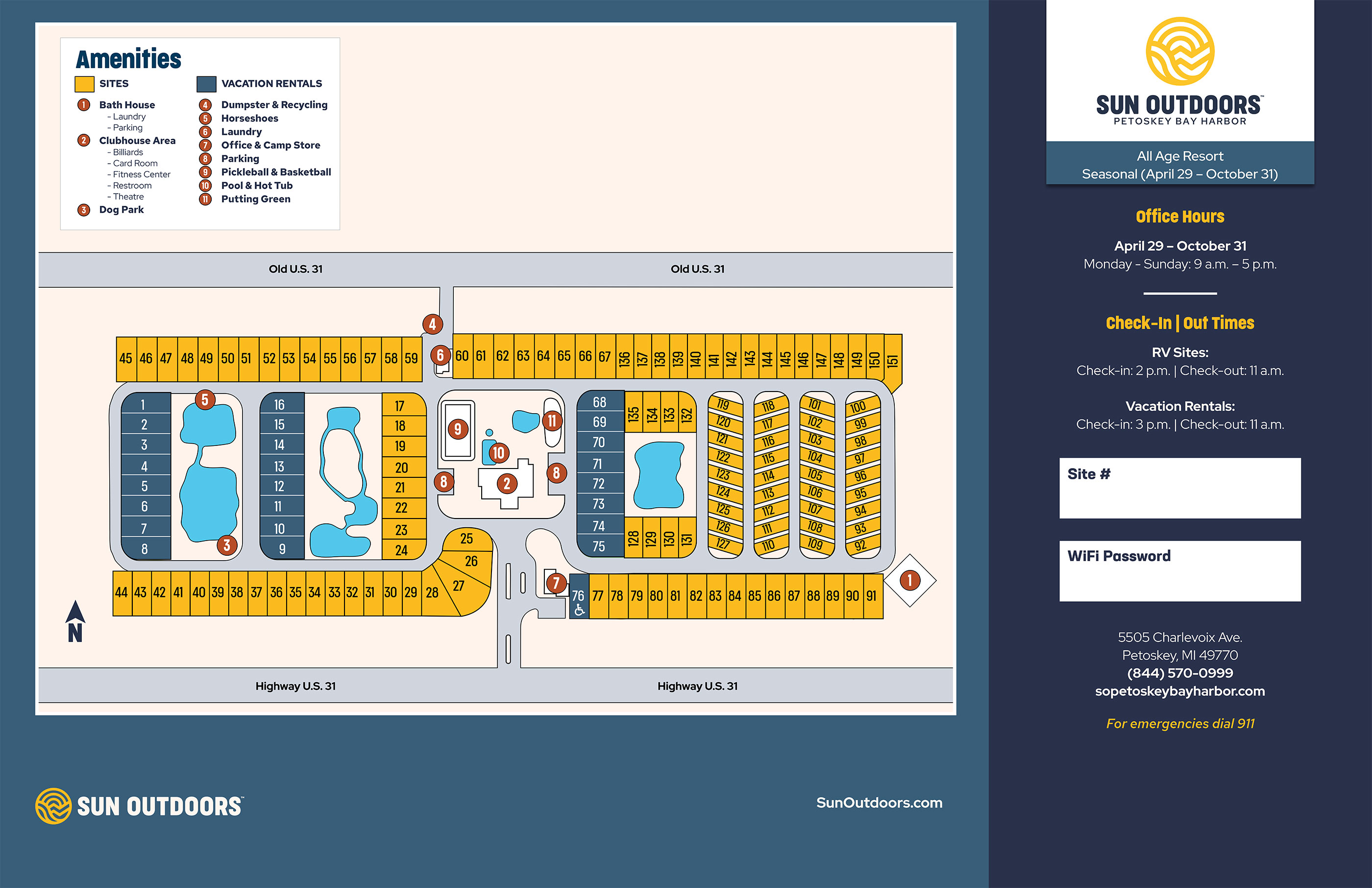 Petoskey Rv Resort Site Map Rv Resort In Petoskey, Mi - Sun Outdoors Petoskey Bay Harbor