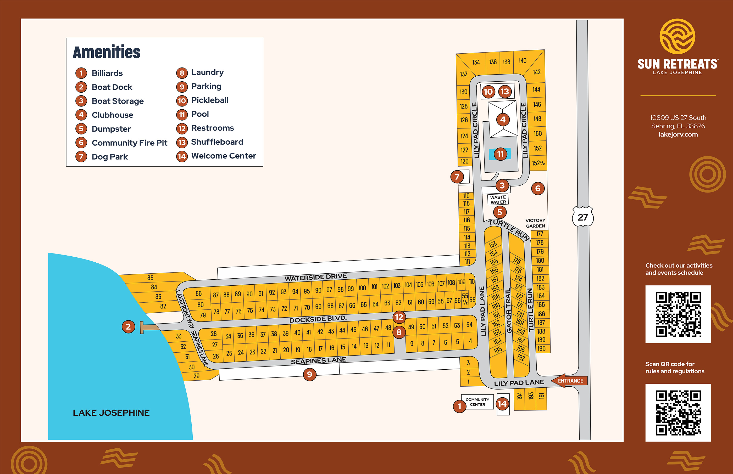 All Age RV Resort in Sebring, Florida – Sun Retreats Lake Josephine